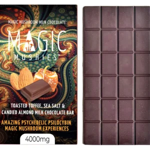 Magic Mushroom Toasted Toffee, Sea Salt, & Candied Almond Milk Chocolate Bar 4000mg