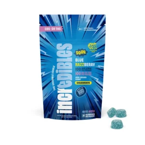 Sour Blue Razzberry Gummies – 100mg THC